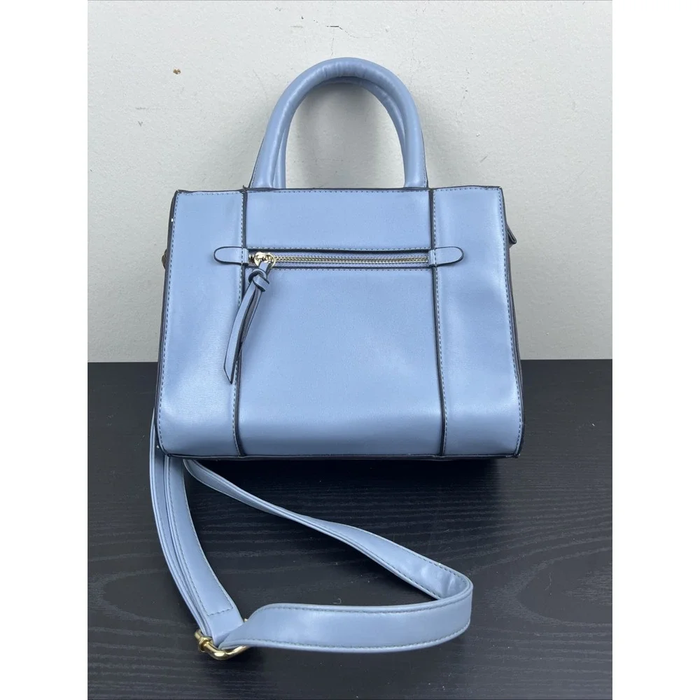 Women's Light Blue Medium Satchel Handbag Top Handle Crossbody Shoulder Bag
